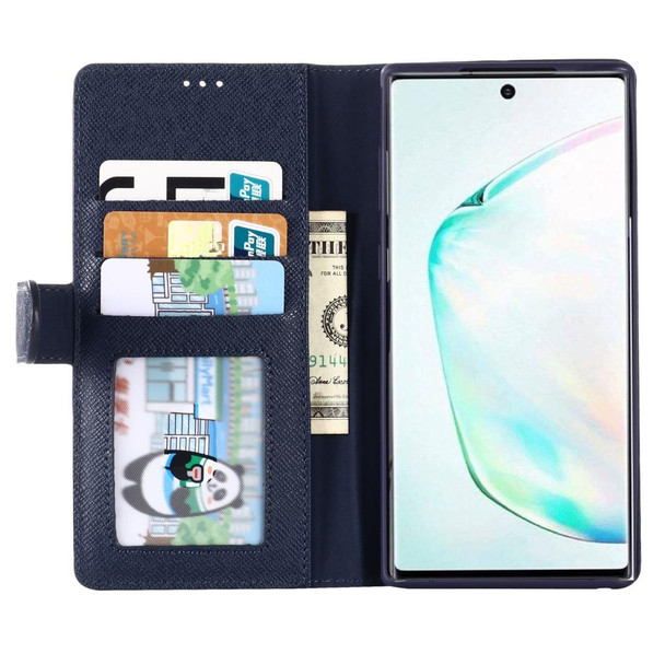Galaxy Note 10 GEBEI Top-grain Leather Horizontal Flip Protective Case with Holder & Card Slots & Wallet & Photo Frame(Blue)