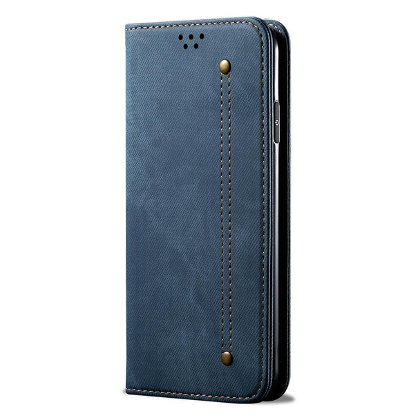 Galaxy S10 Denim Texture Casual Style Horizontal Flip Leather Case with Holder & Card Slots & Wallet(Blue)