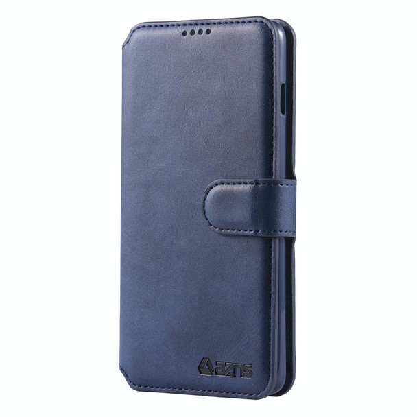 Galaxy S10e AZNS Calf Texture Magnetic Horizontal Flip PU Leather Case with Holder & Card Slots & Photo Frame(Blue)