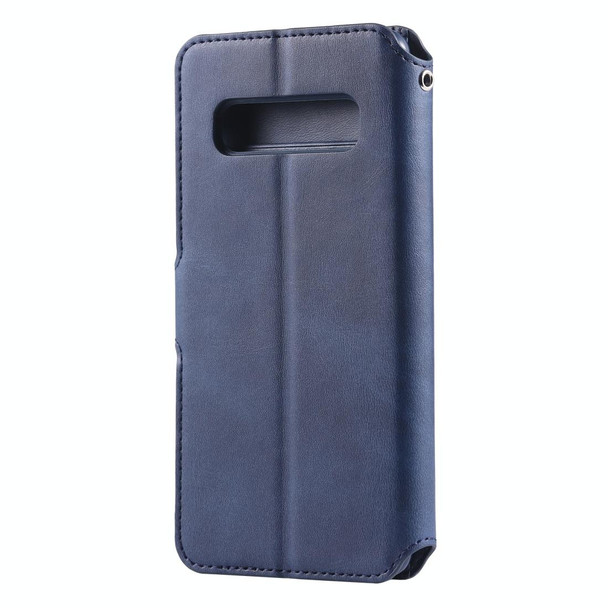 Galaxy S10e AZNS Calf Texture Magnetic Horizontal Flip PU Leather Case with Holder & Card Slots & Photo Frame(Blue)