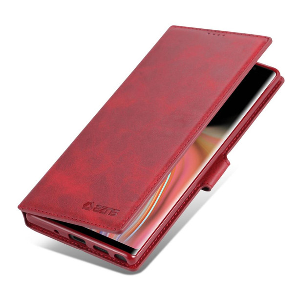 Galaxy Note 10 AZNS Calf Texture Magnetic Horizontal Flip PU Leather Case with Holder & Card Slots & Photo Frame(Red)