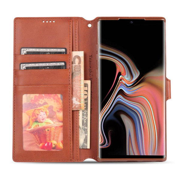 Galaxy Note 10 AZNS Calf Texture Magnetic Horizontal Flip PU Leather Case with Holder & Card Slots & Photo Frame(Blue)