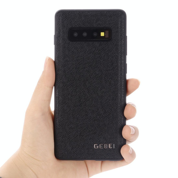 Galaxy S10+ GEBEI Full-coverage Shockproof Leather Protective Case(Brown)