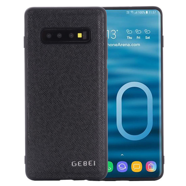 Galaxy S10+ GEBEI Full-coverage Shockproof Leather Protective Case(Black)