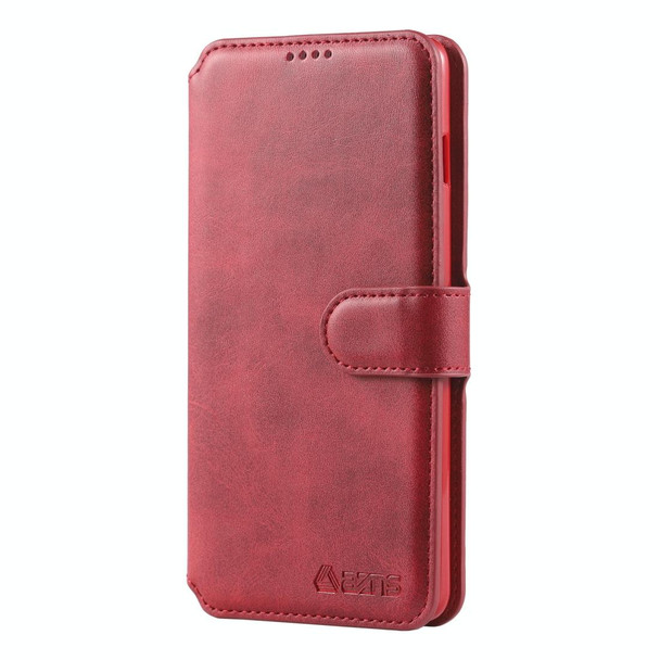 Galaxy S10 AZNS Calf Texture Magnetic Horizontal Flip PU Leather Case with Holder & Card Slots & Photo Frame(Red)