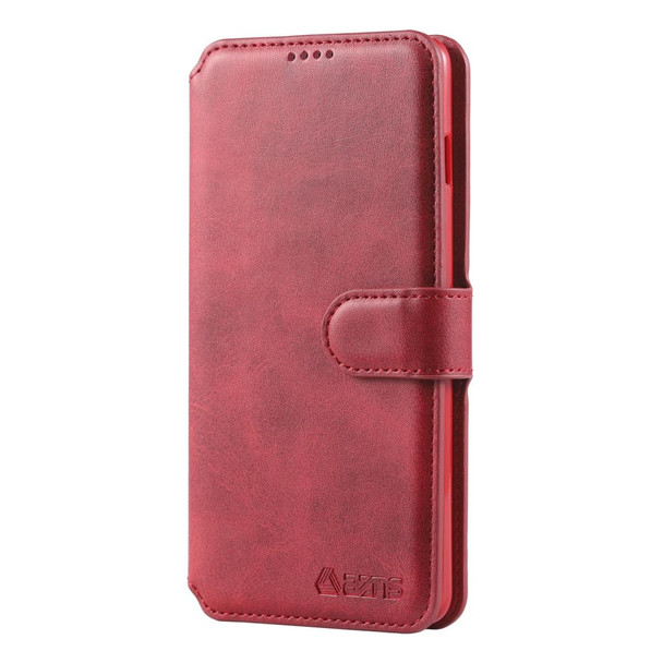 Galaxy S10 Plus AZNS Calf Texture Magnetic Horizontal Flip PU Leather Case with Holder & Card Slots & Photo Frame(Red)