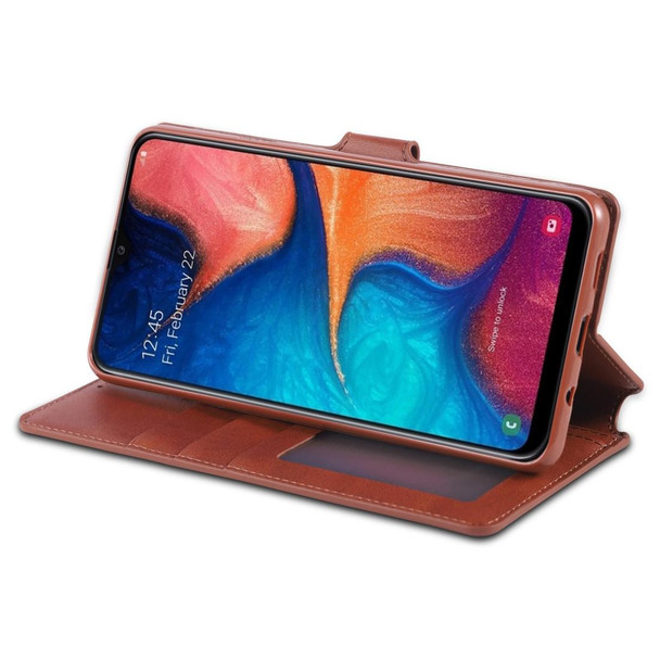 Galaxy A30 / A20 AZNS Calf Texture Magnetic Horizontal Flip PU Leather Case with Holder & Card Slots & Photo Frame(Brown)