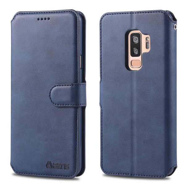 Galaxy S9 Plus AZNS Calf Texture Magnetic Horizontal Flip PU Leather Case with Holder & Card Slots & Photo Frame(Blue)