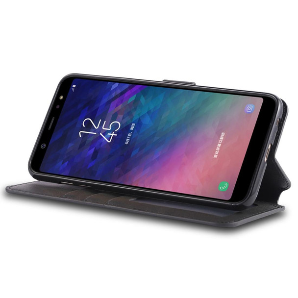 Galaxy A6 2018 AZNS Calf Texture Magnetic Horizontal Flip PU Leather Case with Holder & Card Slots & Photo Frame(Black)