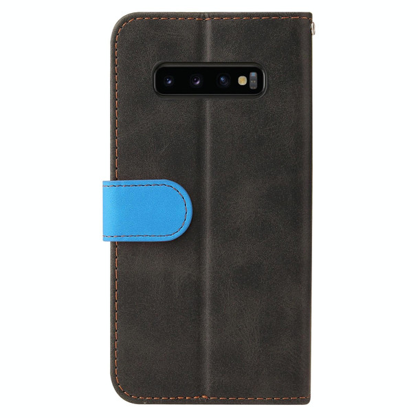 Samsung Galaxy S10 Business Stitching-Color Horizontal Flip PU Leather Case with Holder & Card Slots & Photo Frame(Blue)