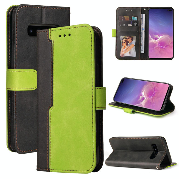 Samsung Galaxy S10e Business Stitching-Color Horizontal Flip PU Leather Case with Holder & Card Slots & Photo Frame(Green)