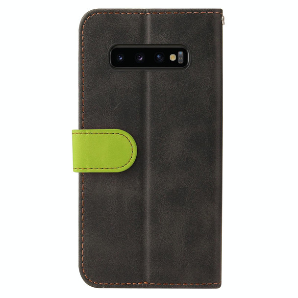 Samsung Galaxy S10e Business Stitching-Color Horizontal Flip PU Leather Case with Holder & Card Slots & Photo Frame(Green)
