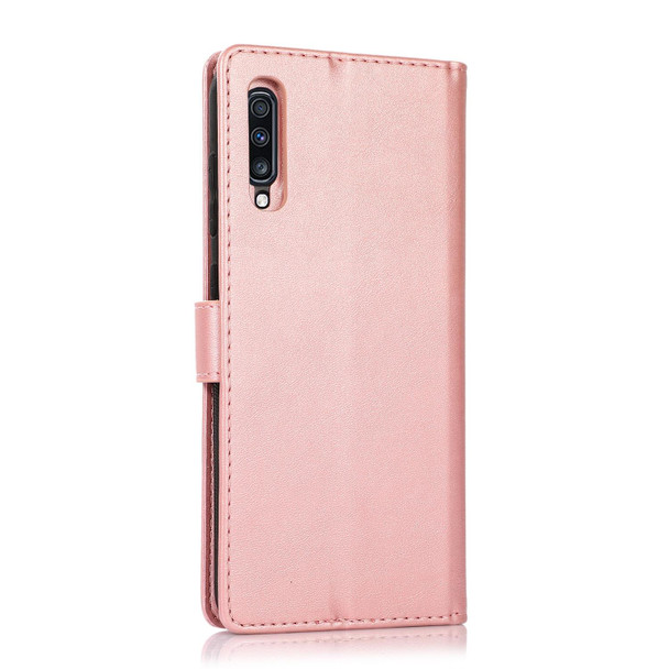 Samsung Galaxy A70 Calf Texture 2 in 1 Detachable Magnetic Back Cover Horizontal Flip Leather Case with Holder & Card Slots & Wallet & Photo Frame(Rose Gold)