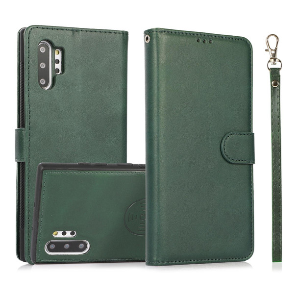 Samsung Galaxy Note10+ Calf Texture 2 in 1 Detachable Magnetic Back Cover Horizontal Flip Leather Case with Holder & Card Slots & Wallet & Photo Frame(Green)