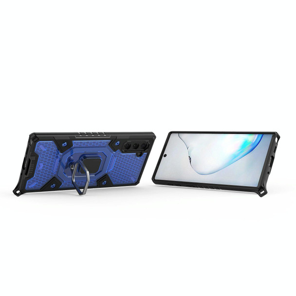 Samsung Galaxy Note10 Space PC+TPU Ring Holder Protective Case(Blue)