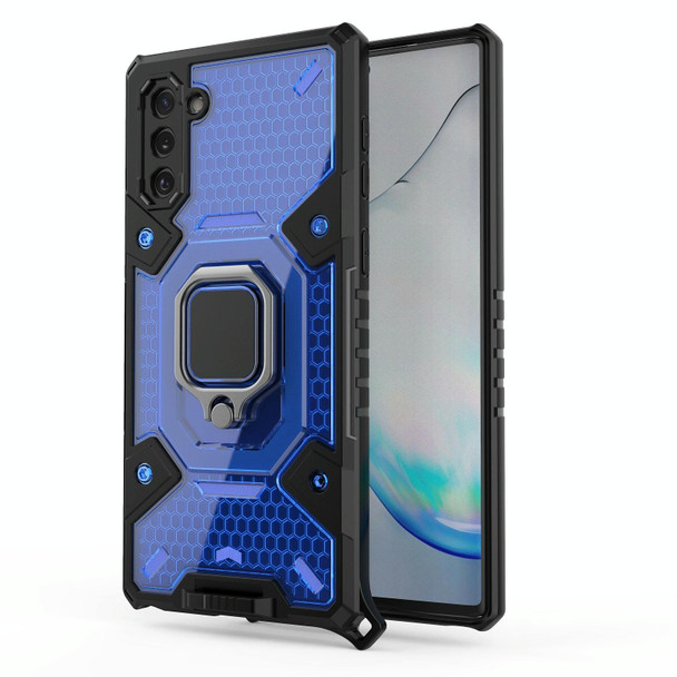 Samsung Galaxy Note10 Space PC+TPU Ring Holder Protective Case(Blue)