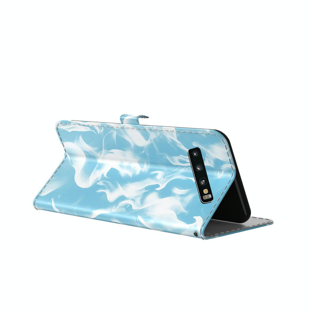 Samsung Galaxy S10 Cloud Fog Pattern Horizontal Flip Leather Case with Holder & Card Slot & Wallet(Sky Blue)