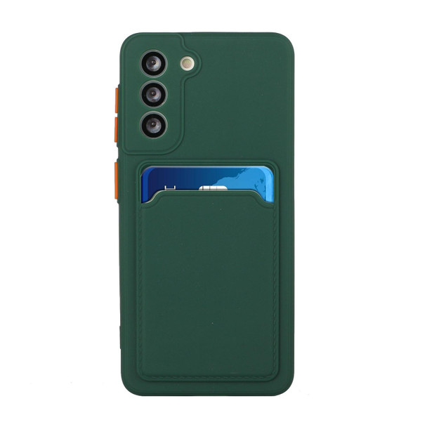 Samsung Galaxy S21+ 5G Card Slot Design Shockproof TPU Protective Case(Dark Green)