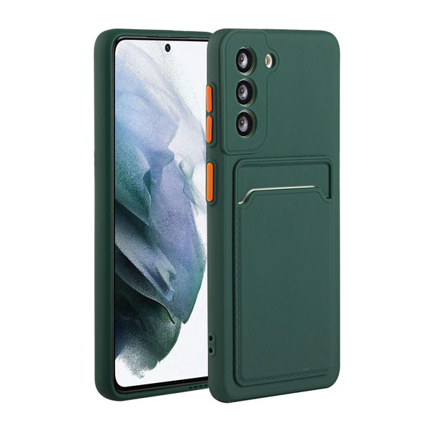 Samsung Galaxy S21+ 5G Card Slot Design Shockproof TPU Protective Case(Dark Green)