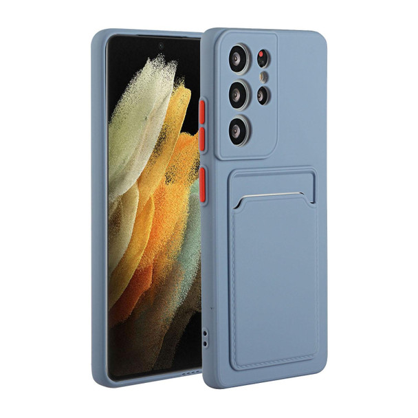 Samsung Galaxy S21 Ultra 5G Card Slot Design Shockproof TPU Protective Case(Gray)