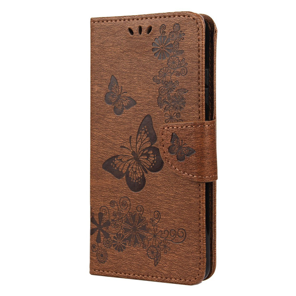 Samsung Galaxy A32 4G Butterflies Embossing Horizontal Flip Leather Case with Holder & Card Slots & Wallet(Brown)