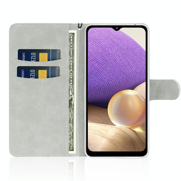 Samsung Galaxy A32 5G Glitter Powder Horizontal Flip Leather Case with Card Slots & Holder & Lanyard(Silver)