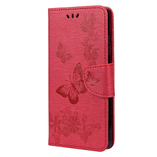 Samsung Galaxy A32 4G Butterflies Embossing Horizontal Flip Leather Case with Holder & Card Slots & Wallet(Red)