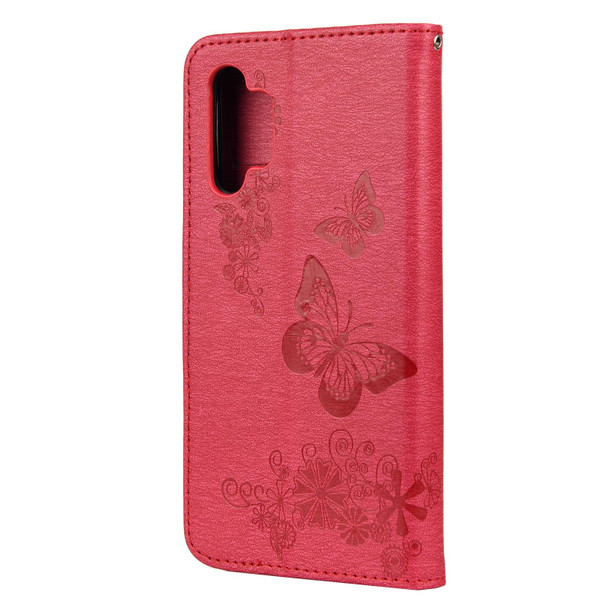 Samsung Galaxy A32 4G Butterflies Embossing Horizontal Flip Leather Case with Holder & Card Slots & Wallet(Red)