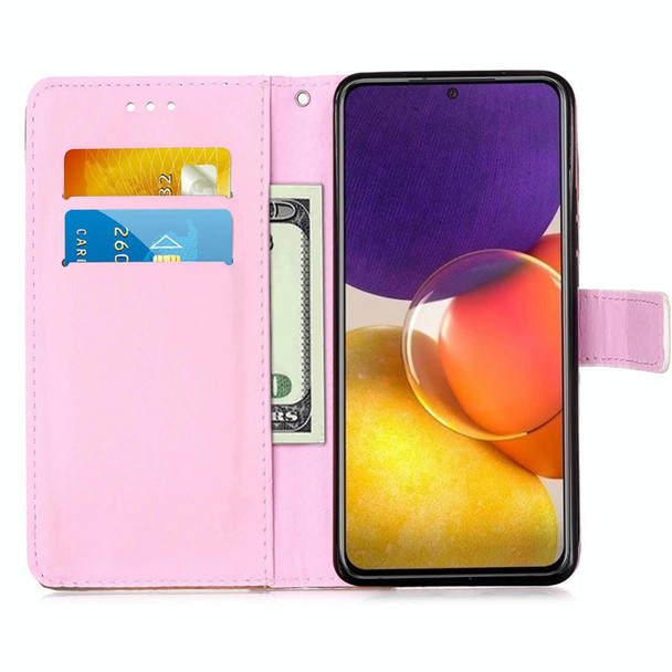 Samsung Galaxy A82 5G Colored Drawing Pattern Plain Weave Horizontal Flip Leather Case with Holder & Card Slot & Wallet & Lanyard(Baby Panda)