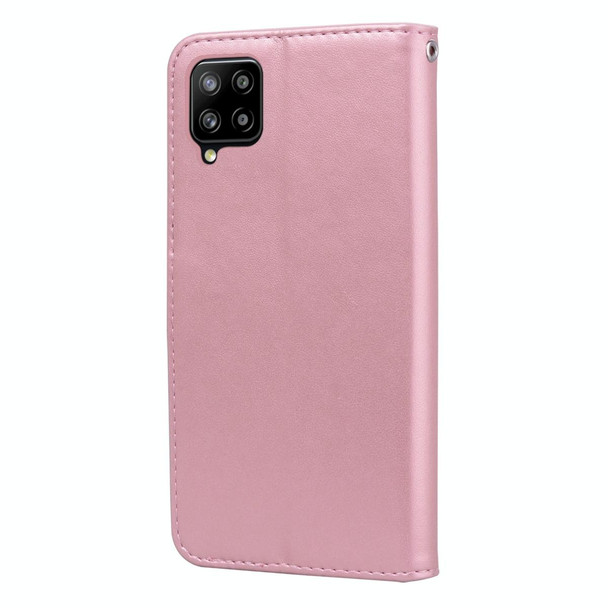 Samsung Galaxy A42 5G Rose Embossed Horizontal Flip PU Leather Case with Holder & Card Slots & Wallet(Rose Gold)