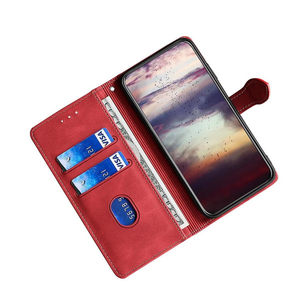 Samsung Galaxy S10 5G Stitching Skin Feel Magnetic Buckle Horizontal Flip PU Leather Case with Holder & Card Slots & Wallet(Red)