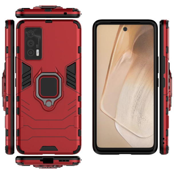 vivo iQOO Neo5 PC + TPU Shockproof Protective Case with Magnetic Ring Holder(Red)