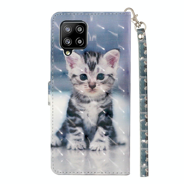 Samsung Galaxy A42 5G 3D Pattern Horizontal Flip PU Leather Case with Holder & Card Slots & Wallet(Cat)