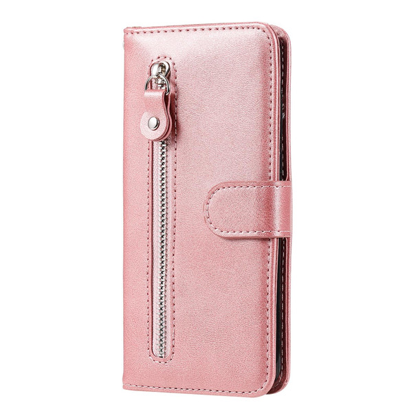 Samsung Galaxy A72 5G/4G Fashion Calf Texture Zipper Horizontal Flip Leather Case with Stand & Card Slots & Wallet Function(Rose Gold)