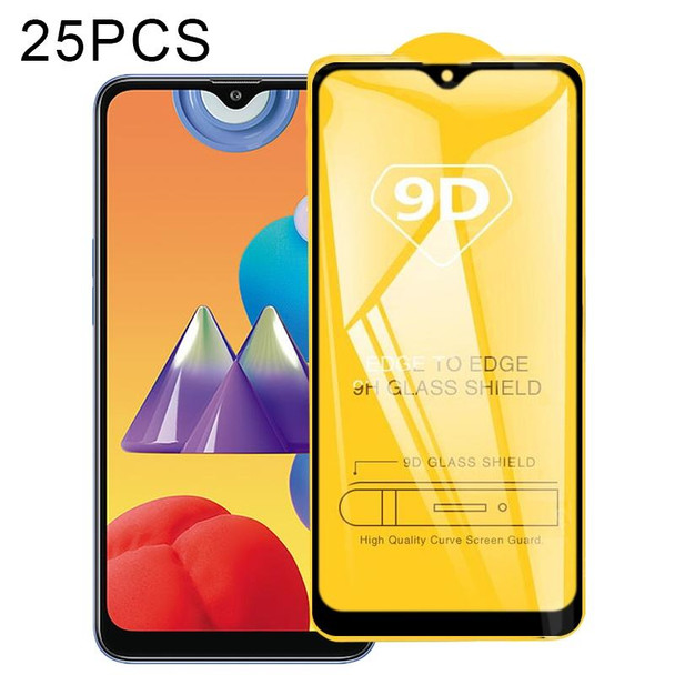 Samsung Galaxy M01s 25 PCS 9D Full Glue Full Screen Tempered Glass Film