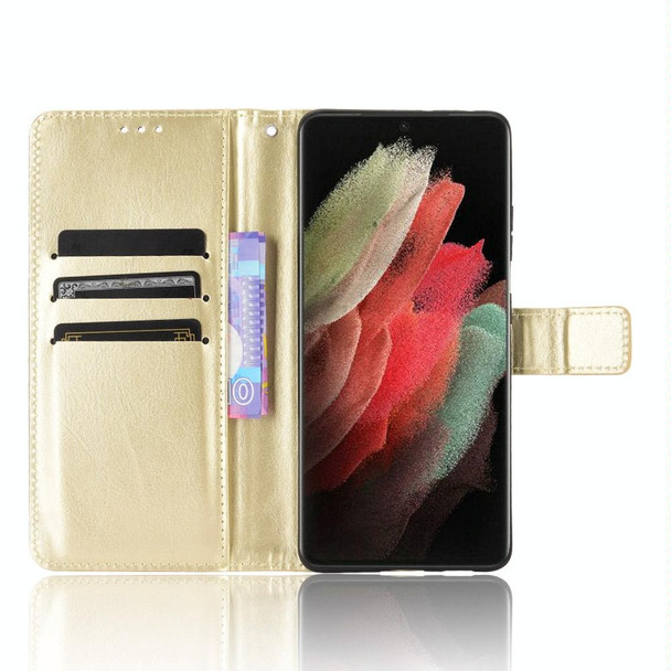 Samsung Galaxy S21 Ultra 5G Retro Crazy Horse Texture Horizontal Flip Leather Case with Holder & Card Slots & Photo Frame(Gold)