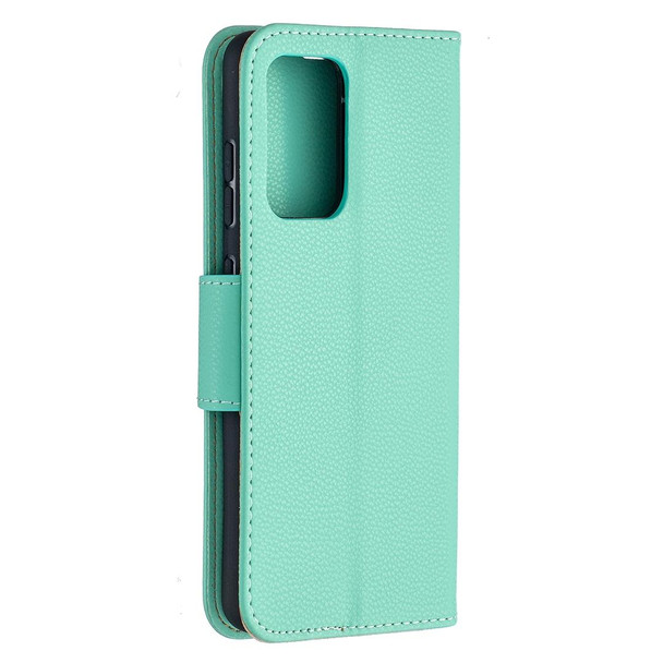 Samsung Galaxy A52 5G / 4G Litchi Texture Pure Color Horizontal Flip PU Leather Case with Holder & Card Slots & Wallet & Lanyard(Green)