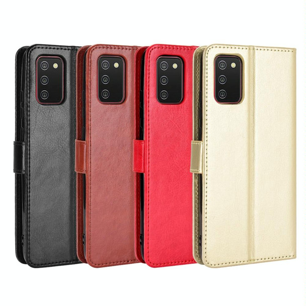 Samsung Galaxy A02s (Eurasian Version) Retro Crazy Horse Texture Horizontal Flip Leather Case with Holder & Card Slots & Photo Frame(Red)