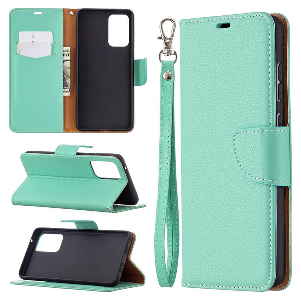 Samsung Galaxy A72 5G Litchi Texture Pure Color Horizontal Flip PU Leather Case with Holder & Card Slots & Wallet & Lanyard(Green)