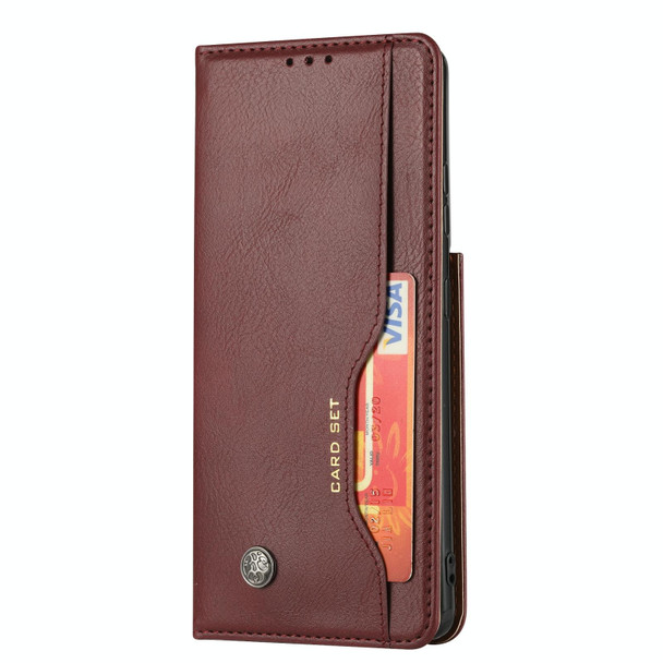 Samsung Galaxy S21 Ultra 5G Knead Skin Texture Horizontal Flip Leather Case with Photo Frame & Holder & Card Slots & Wallet(Wine Red)