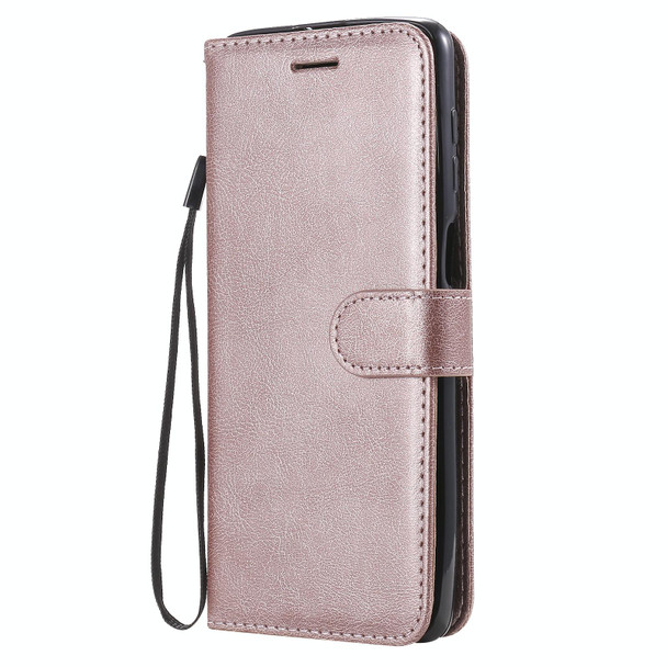 Samsung Galaxy M51 Solid Color Horizontal Flip Protective Leather Case with Holder & Card Slots & Wallet & Photo Frame & Lanyard(Rose Gold)