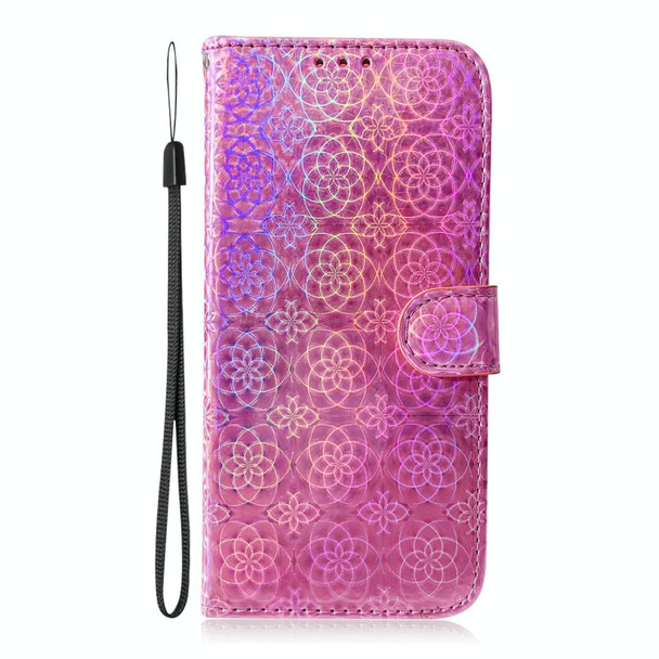 Galaxy S9 Plus Solid Color Colorful Magnetic Buckle Horizontal Flip PU Leather Case with Holder & Card Slots & Wallet & Lanyard(Pink)