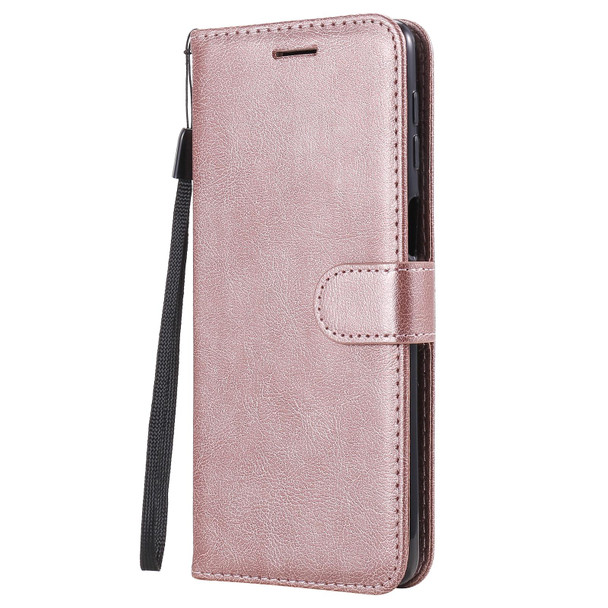 Samsung Galaxy M31s Solid Color Horizontal Flip Protective Leather Case with Holder & Card Slots & Wallet & Photo Frame & Lanyard(Rose Gold)