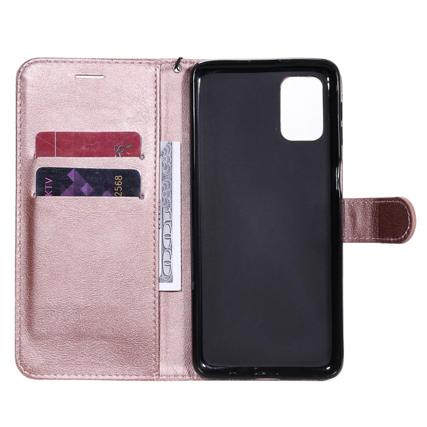 Samsung Galaxy M31s Solid Color Horizontal Flip Protective Leather Case with Holder & Card Slots & Wallet & Photo Frame & Lanyard(Rose Gold)