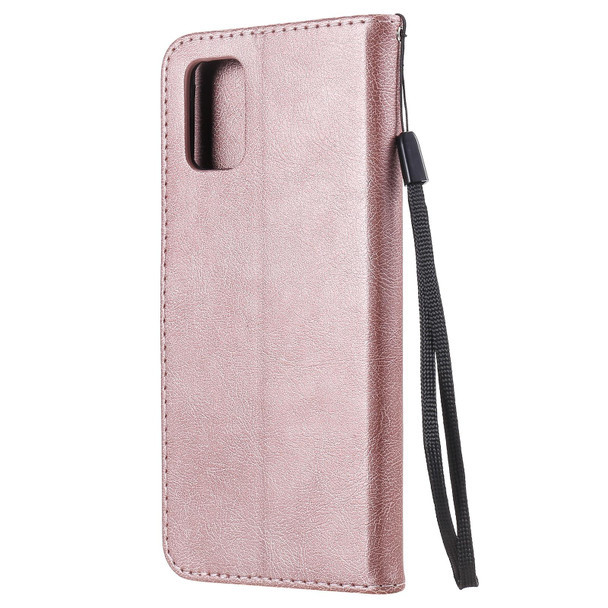 Samsung Galaxy M31s Solid Color Horizontal Flip Protective Leather Case with Holder & Card Slots & Wallet & Photo Frame & Lanyard(Rose Gold)