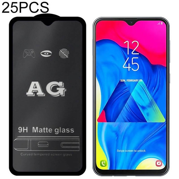 25 PCS AG Matte Frosted Full Cover Tempered Glass - Galaxy A60
