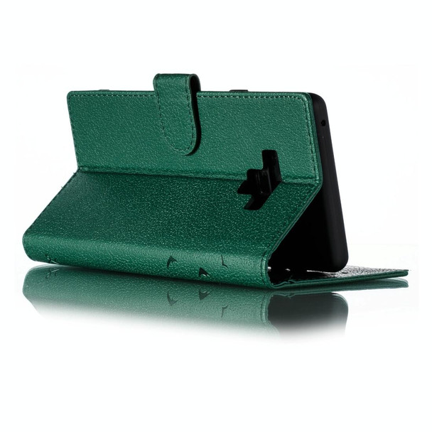 Feather Pattern Litchi Texture Horizontal Flip Leatherette Case with Wallet & Holder & Card Slots - Galaxy Note9(Green)