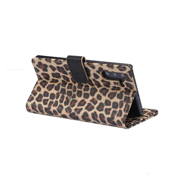 Leopard Pattern Horizontal Flip Leather Case with Holder & Card Slots for Galaxy Note 10(Brown)