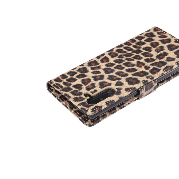 Leopard Pattern Horizontal Flip Leather Case with Holder & Card Slots for Galaxy Note 10(Brown)