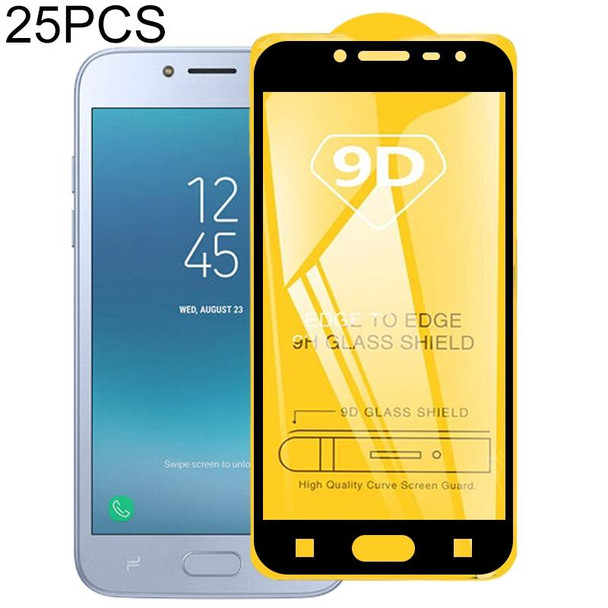 25 PCS 9D Full Glue Full Screen Tempered Glass Film - Galaxy J2 Pro (2018)